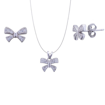 Silver Shine 92.5 Sterling Silver Classic Butterfly pendant set for Women & Girls
